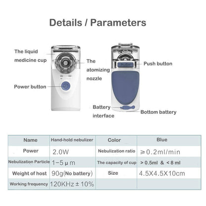 Portable Handheld Nebulizer Mist Inhaler and Atomizer