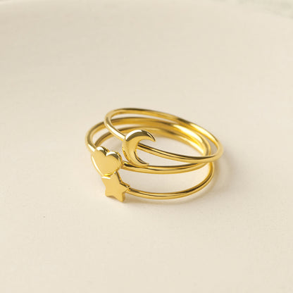 Minimalist Heart Gold Ring Silver Dainty Ring