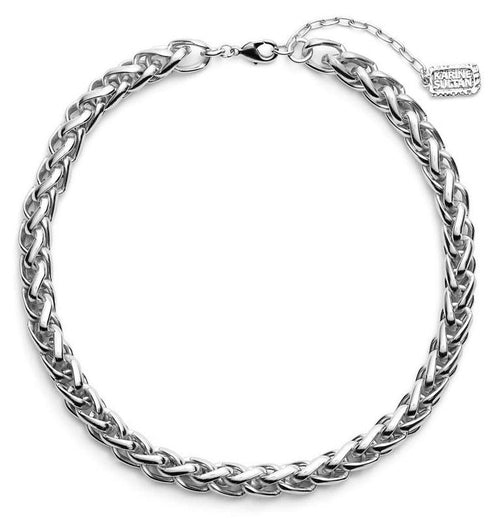 Braided link short chain necklace