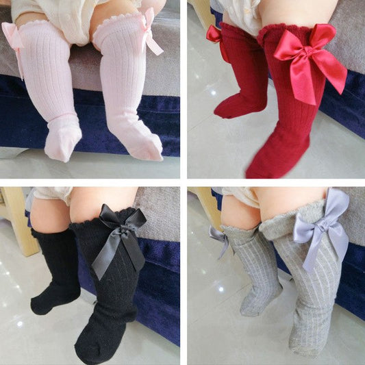 New Arrival Kids Socks Toddlers Girls Big Bow Knee