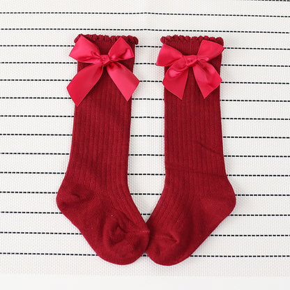 New Arrival Kids Socks Toddlers Girls Big Bow Knee