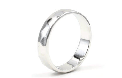 Hammered Sterling Silver 4mm Band Ring