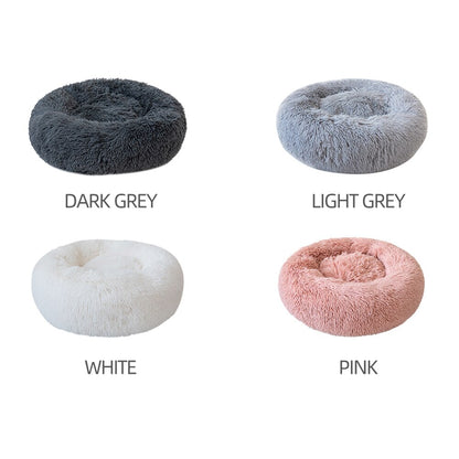 Soft Long Plush Cat Bed House Round Pet Cat Cave