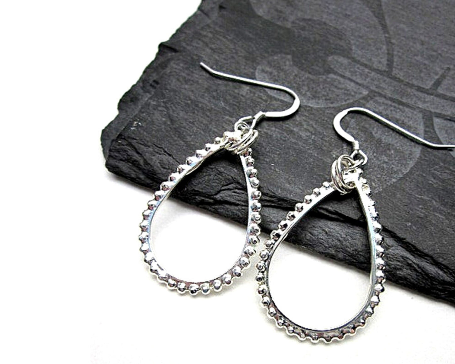 Silver Teardrop Dangles